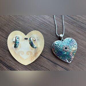 Brighton Blue and Silver Necklace and Earring Set, NWT